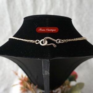 ⛓️ VINTAGE Plain Silver Necklace with Signature Clasp 📿